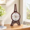 Palm wood frame Eiffel Tower shaped table clock face gold الله calligraphic digital scale diamond decoration details Picture